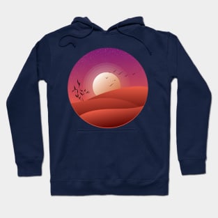 A starry evening desert sunset | Landscape artbyergate Hoodie